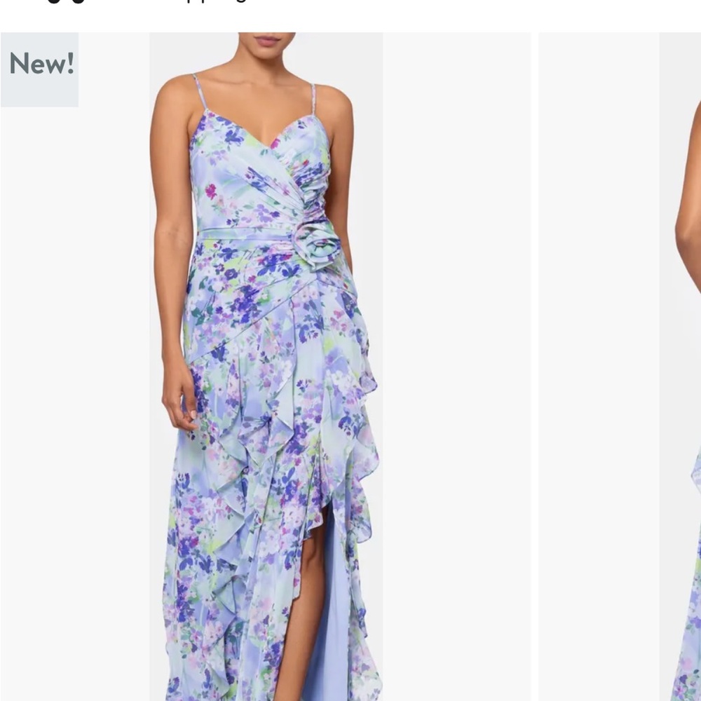 Chiffon dress blue white purple size 12